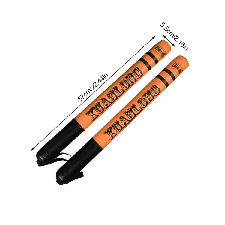 1 Pair XUANLONG PU Boxing Stick Target Sanda Stick Taekwondo Speed Training Equipment Fighting Reaction Target, Length: 57 Cm(Brightening Orange)