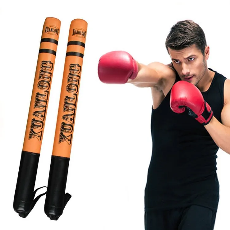 1 Pair XUANLONG PU Boxing Stick Target Sanda Stick Taekwondo Speed Training Equipment Fighting Reaction Target, Length: 57 Cm(Brightening Orange)