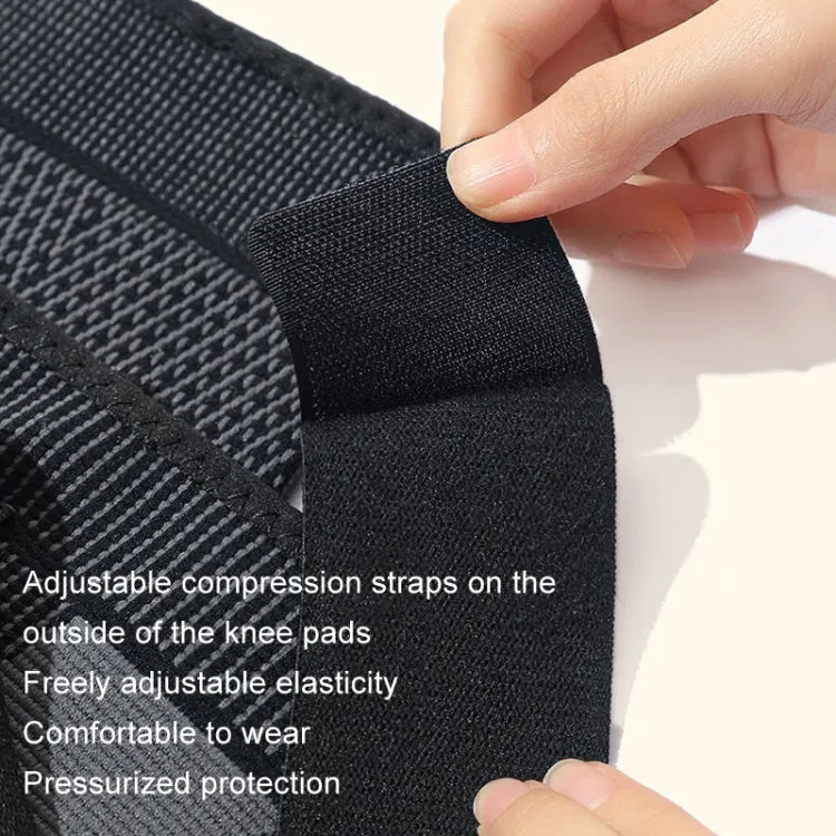 1pair Anti-Slip Compression Straps Keep Warm And Lengthen Knee Pads, Size: M(Warm Black)