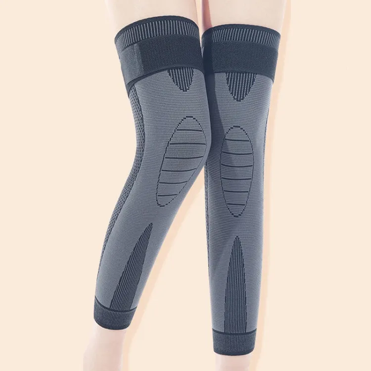 1pair Anti-Slip Compression Straps Keep Warm And Lengthen Knee Pads, Size: M(Warm Black)