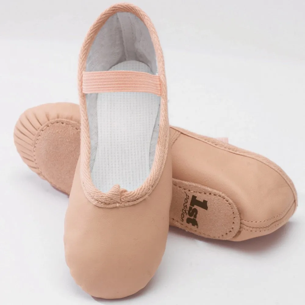 1st Position Pink Leather Ballet Shoes