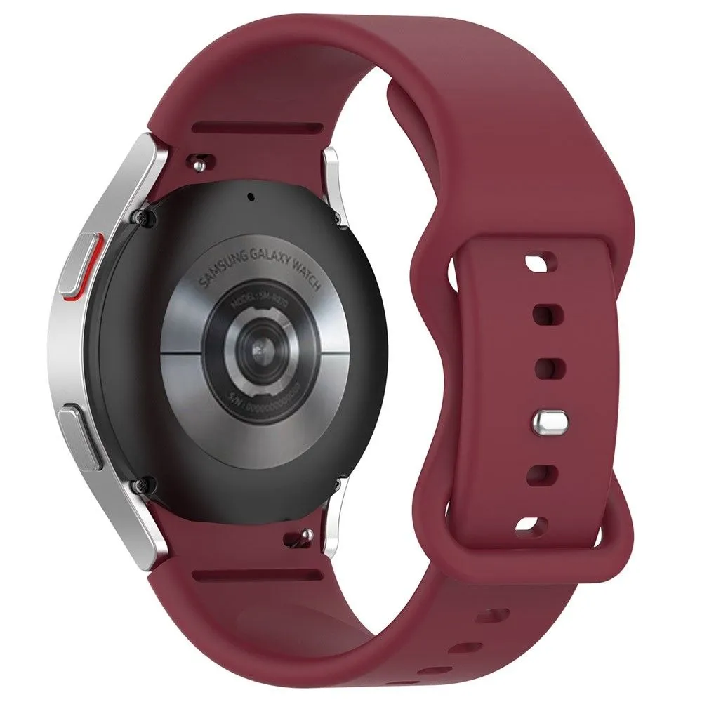 20mm simple silicone watch strap  for Samsung Galaxy Watch 4 - Wine Red