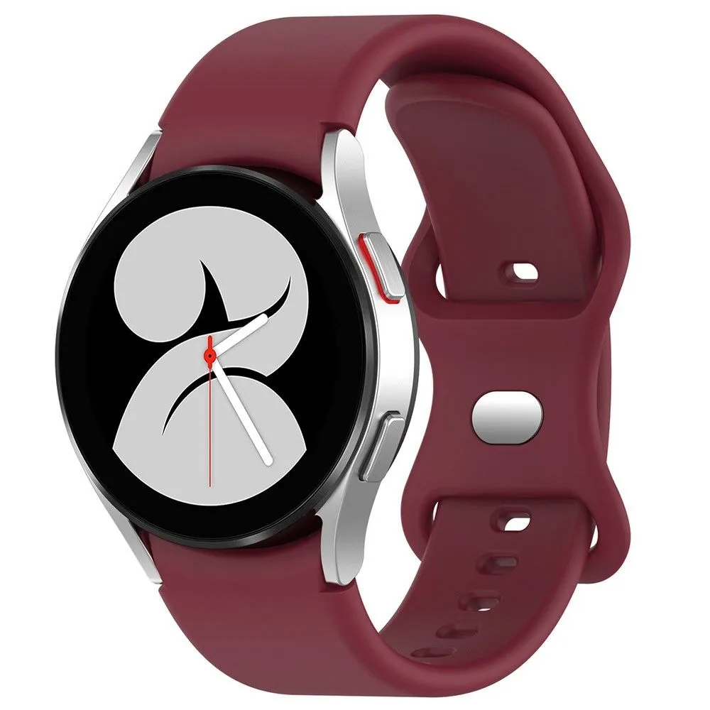 20mm simple silicone watch strap  for Samsung Galaxy Watch 4 - Wine Red