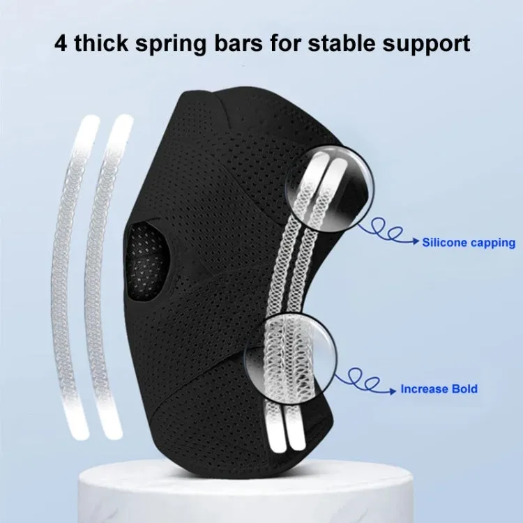 4th Generation Breathable Knee Guard Adjustable Thin Sports Running Cycling Mountaineering Meniscus Knee Joint Patella Strap, Size: XXL(Black)