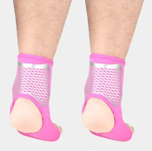 A Pair Sports Ankle Support Compression Ankle Socks Outdoor Basketball Football Mountaineering Protective Gear, Size: M(Rose Red)