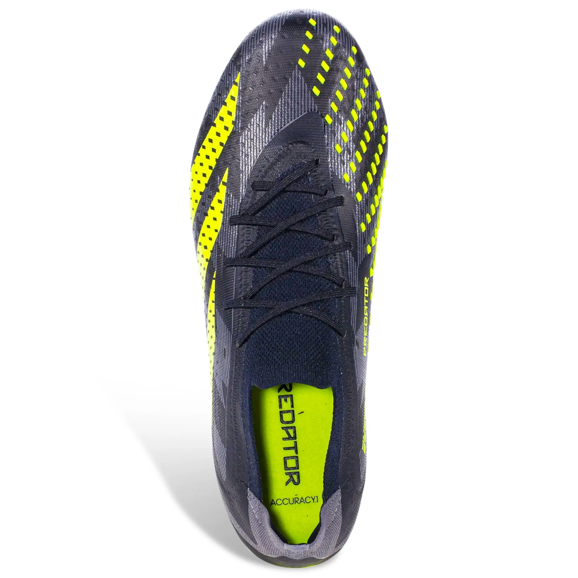 adidas Predator Accuracy.1 Low INJ Firm Ground Soccer Cleats (Core Black/Team Solar Yellow 2)