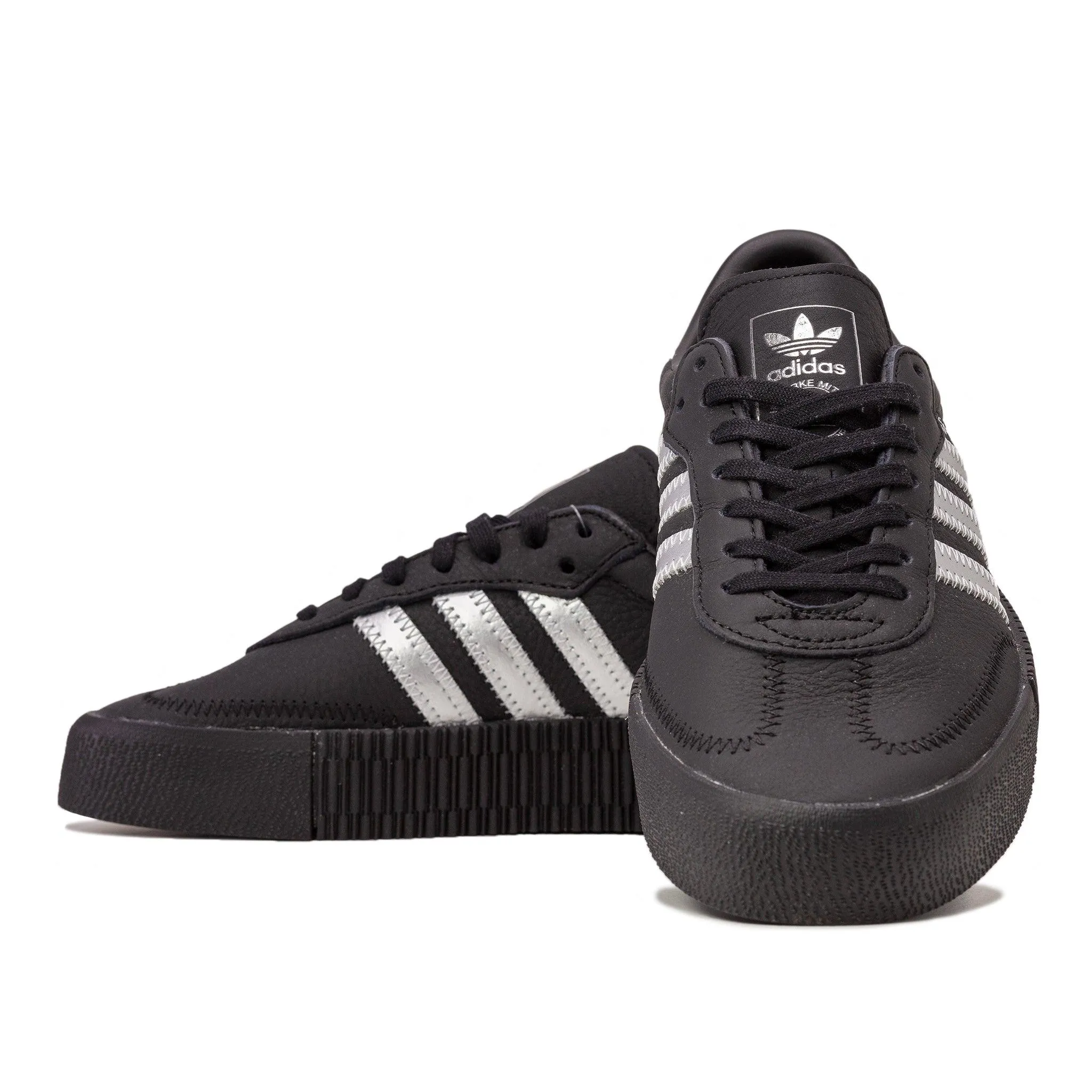 Adidas Women's Sambarose Core Black & Silver Sneakers