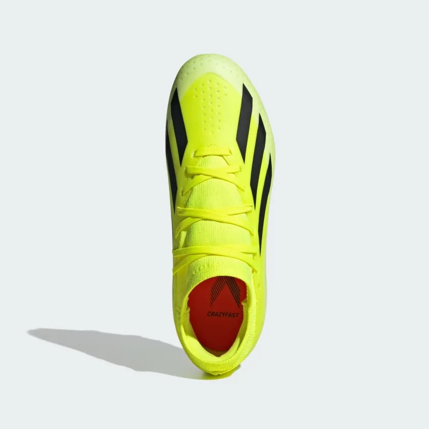 adidas X Crazyfast League FG Junior Soccer Cleat IF0691 Neon Green / White