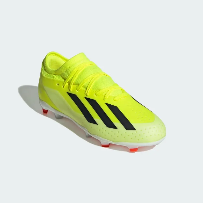 adidas X Crazyfast League FG Junior Soccer Cleat IF0691 Neon Green / White