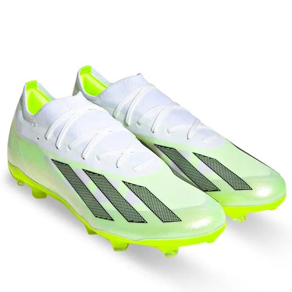 adidas X Crazyfast.2 Firm Ground Soccer Cleats (White/Core Black/Lucid Lemon)