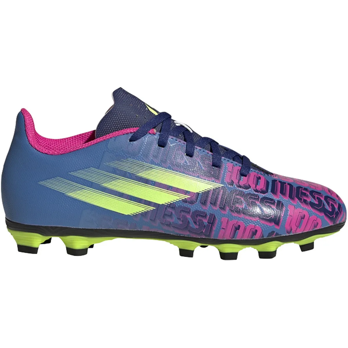 adidas X Speedflow.4 FxJ Youth Soccer Cleat FY6933 BLUE/PINK/YELLOW