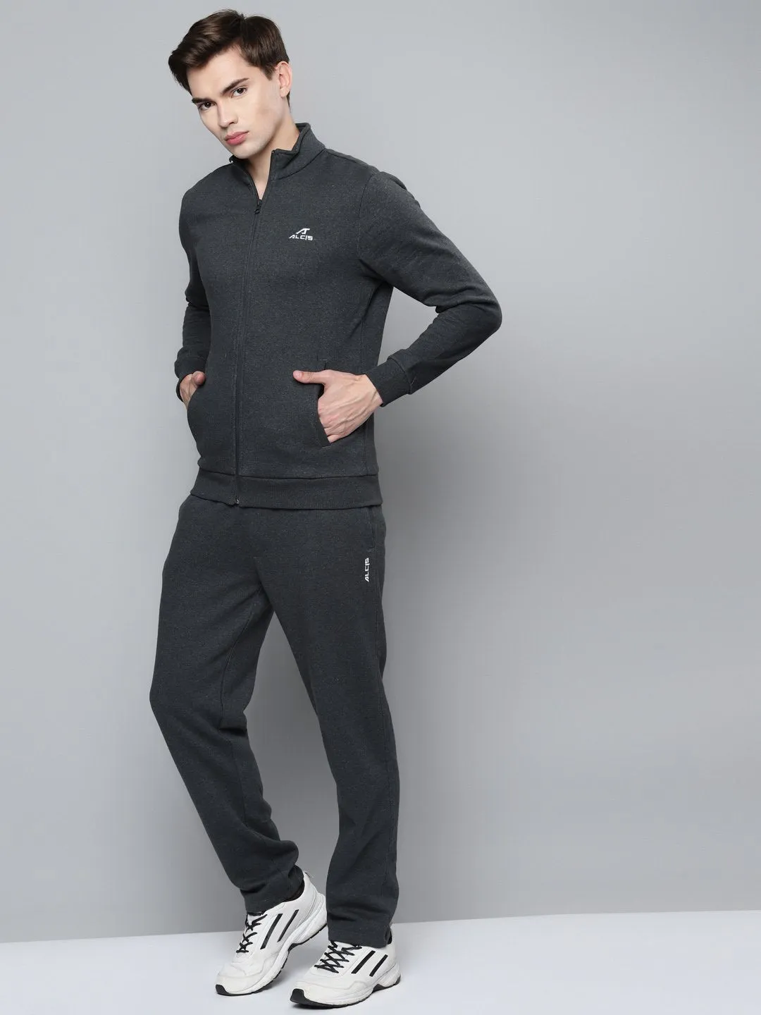 Alcis Men Black Solid Track Suits