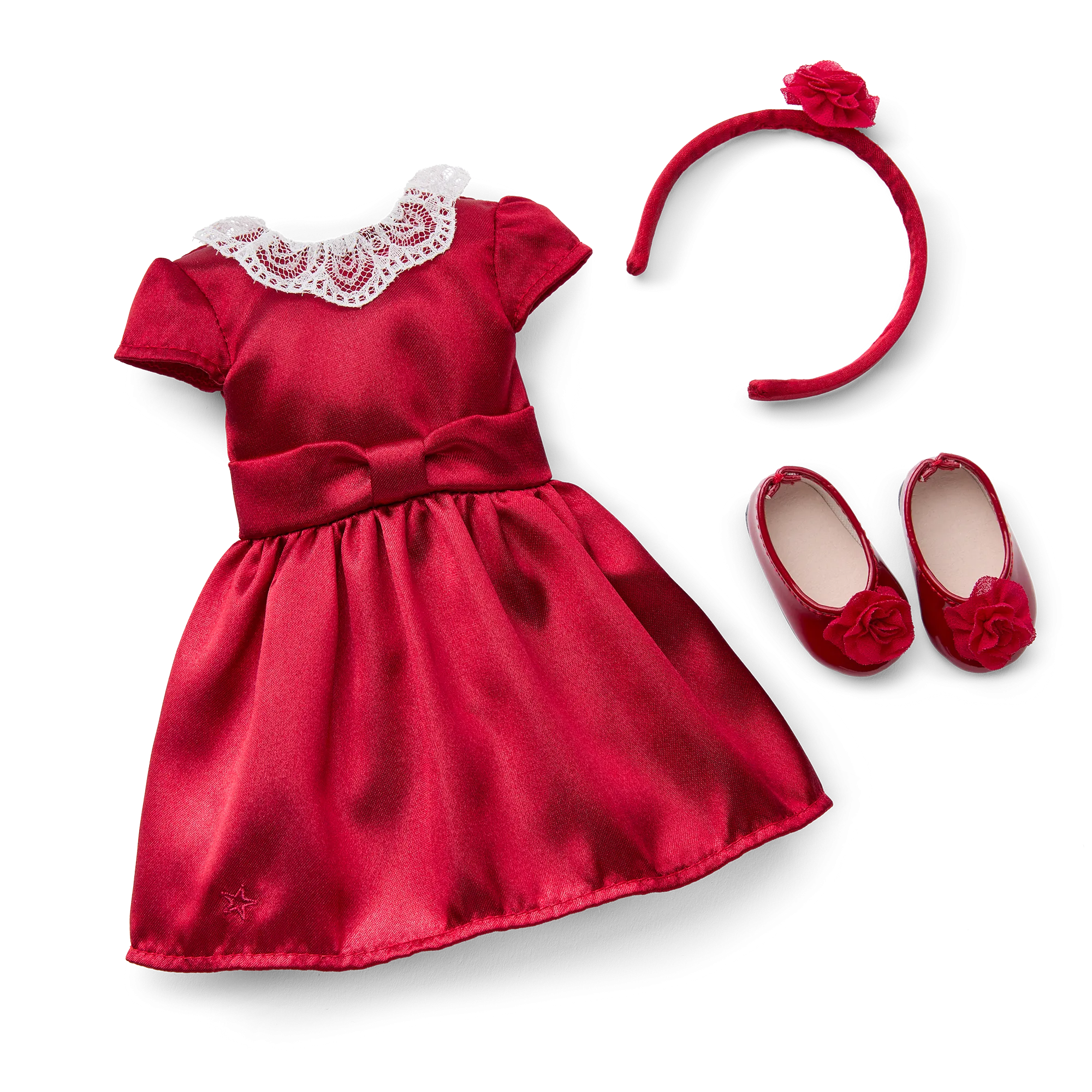 American Girl® x Janie and Jack Holly-Red Party Dress for WellieWishers™ Dolls