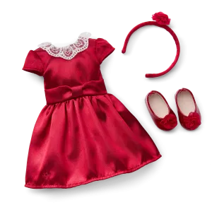 American Girl® x Janie and Jack Holly-Red Party Dress for WellieWishers™ Dolls