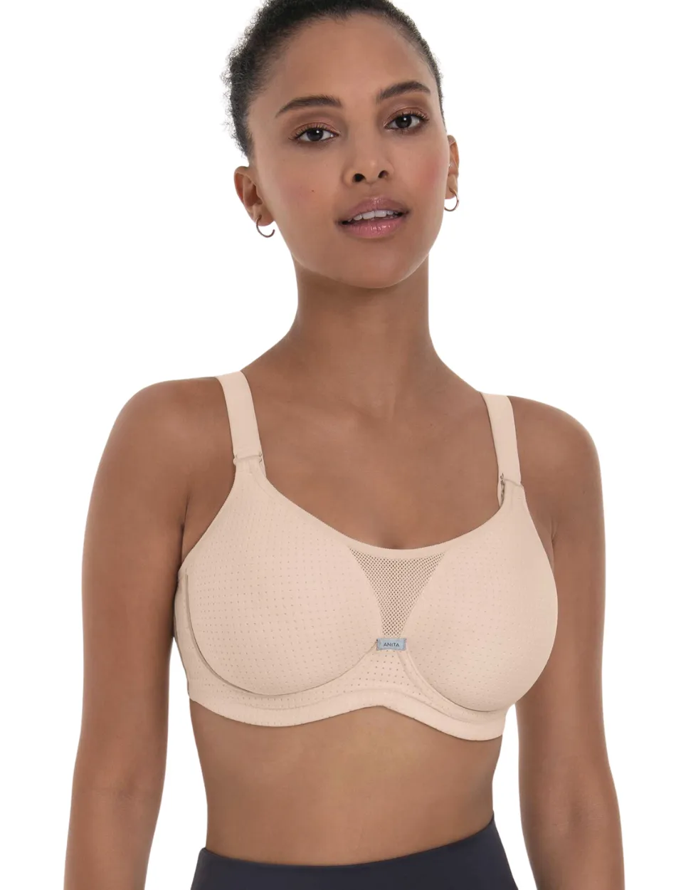 Anita WireX Performance Sports Bra Underwired, Rose | Smart Rose Anita Sports Bra | Pink High Impact Sports Bra