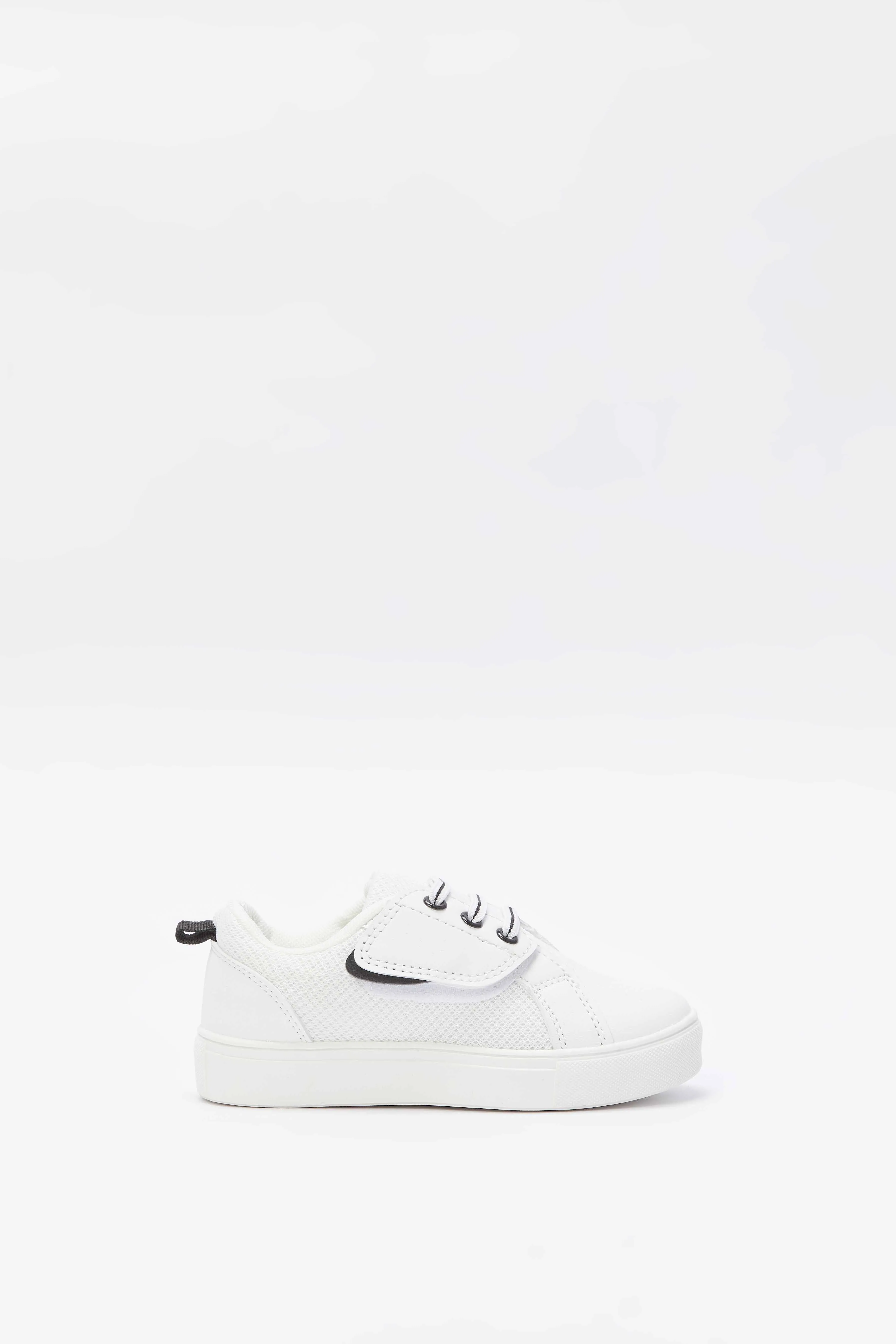 Baby Boys White Lace-Up Sneakers