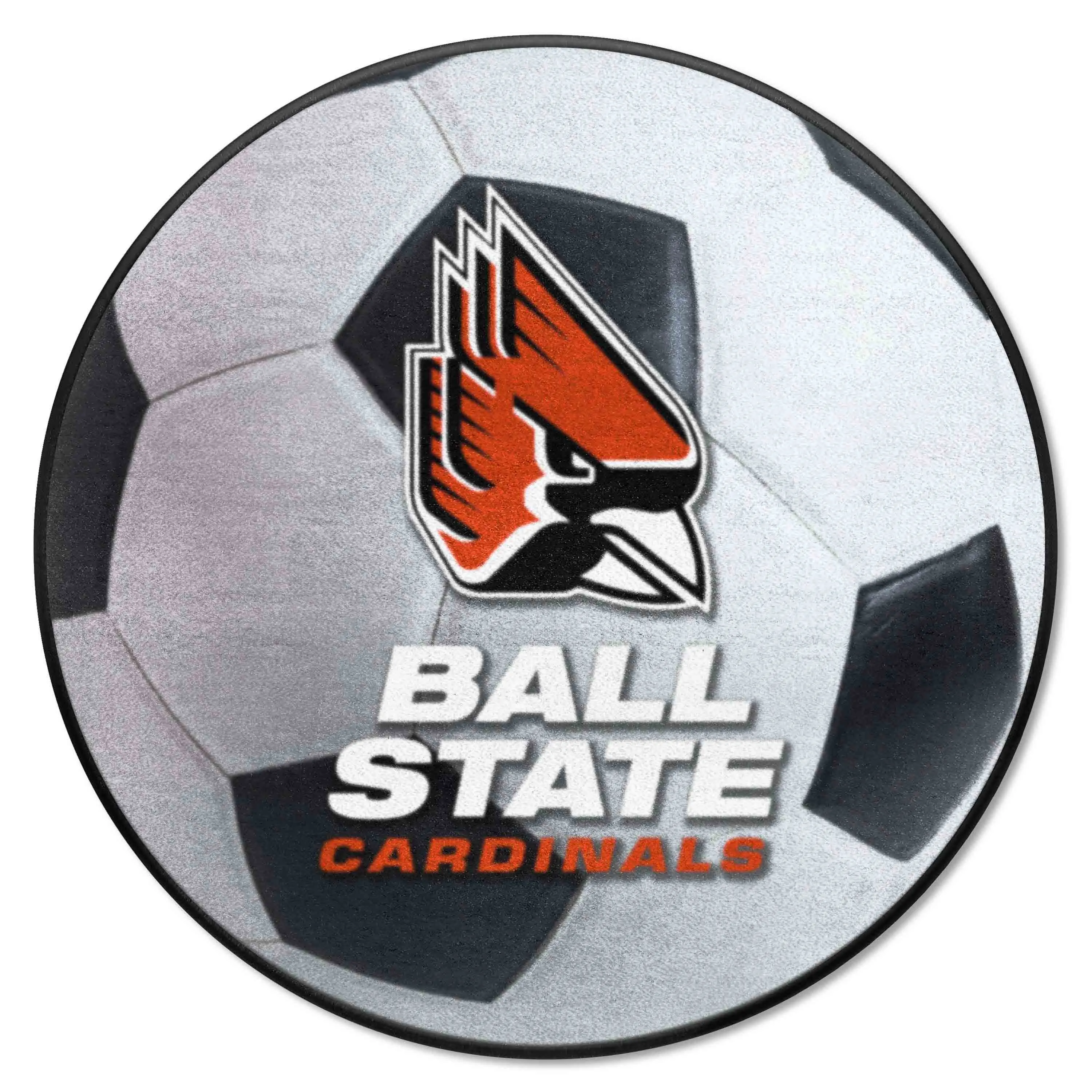 Ball State Cardinals Soccer Ball Rug - 27in. Diameter