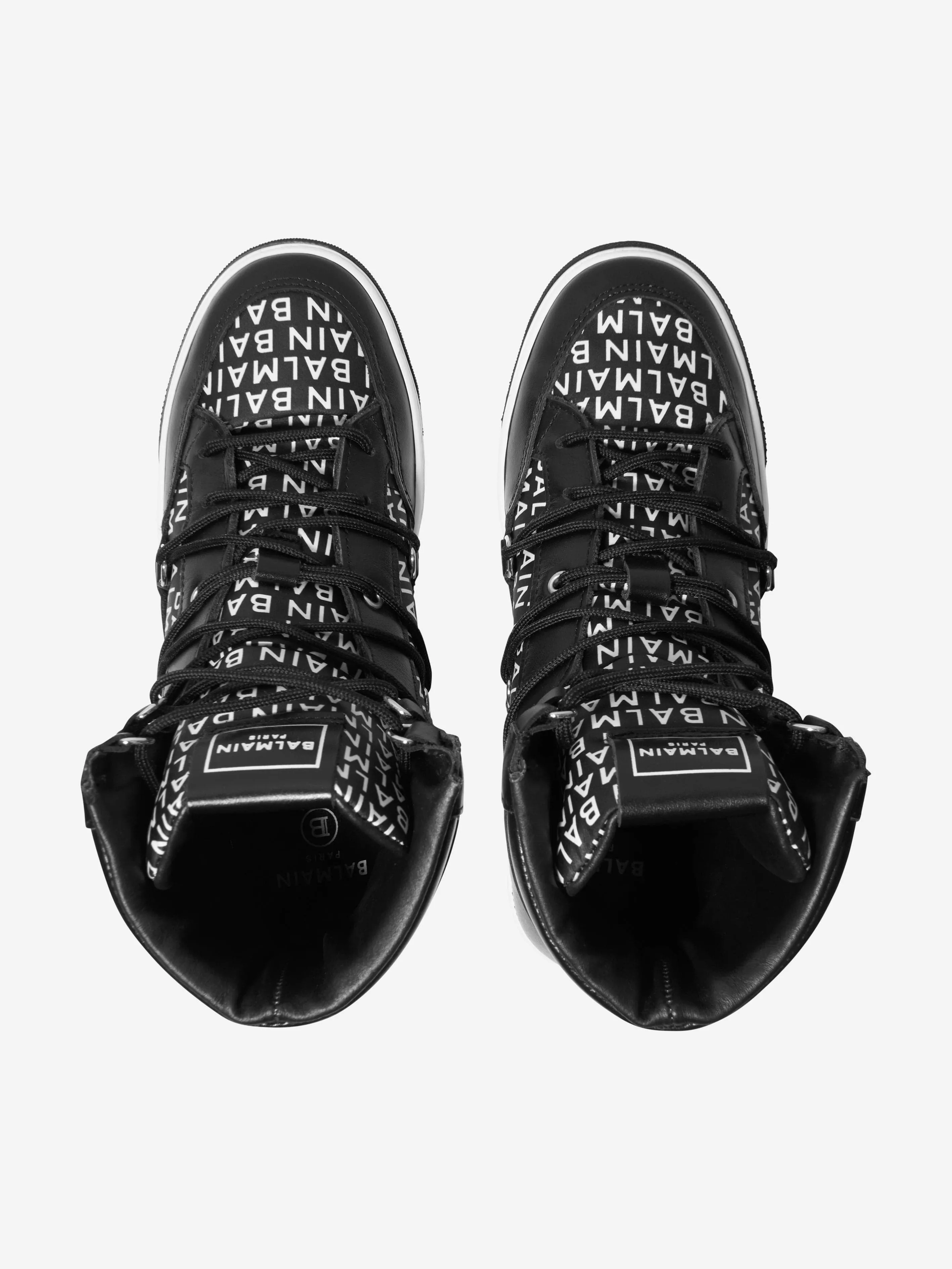 Balmain Kids Logo Print High Top Trainers