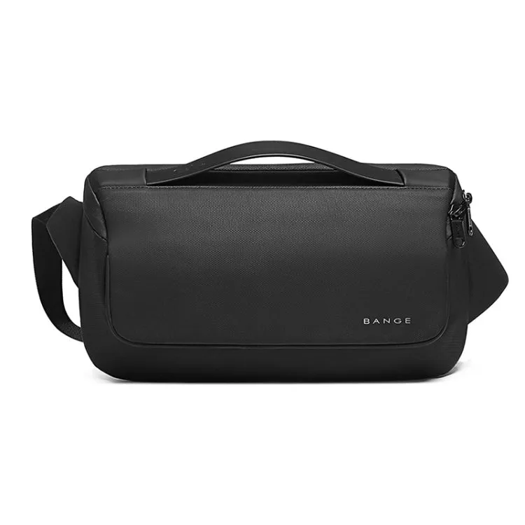 BANGE Sports Leisure Chest Bag Business Waist Bag Trendy Fashion Messenger Bag Shoulder Bag (Black)