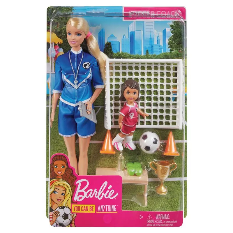 Barbie Soocer Coach Doll And Accessories Blonde