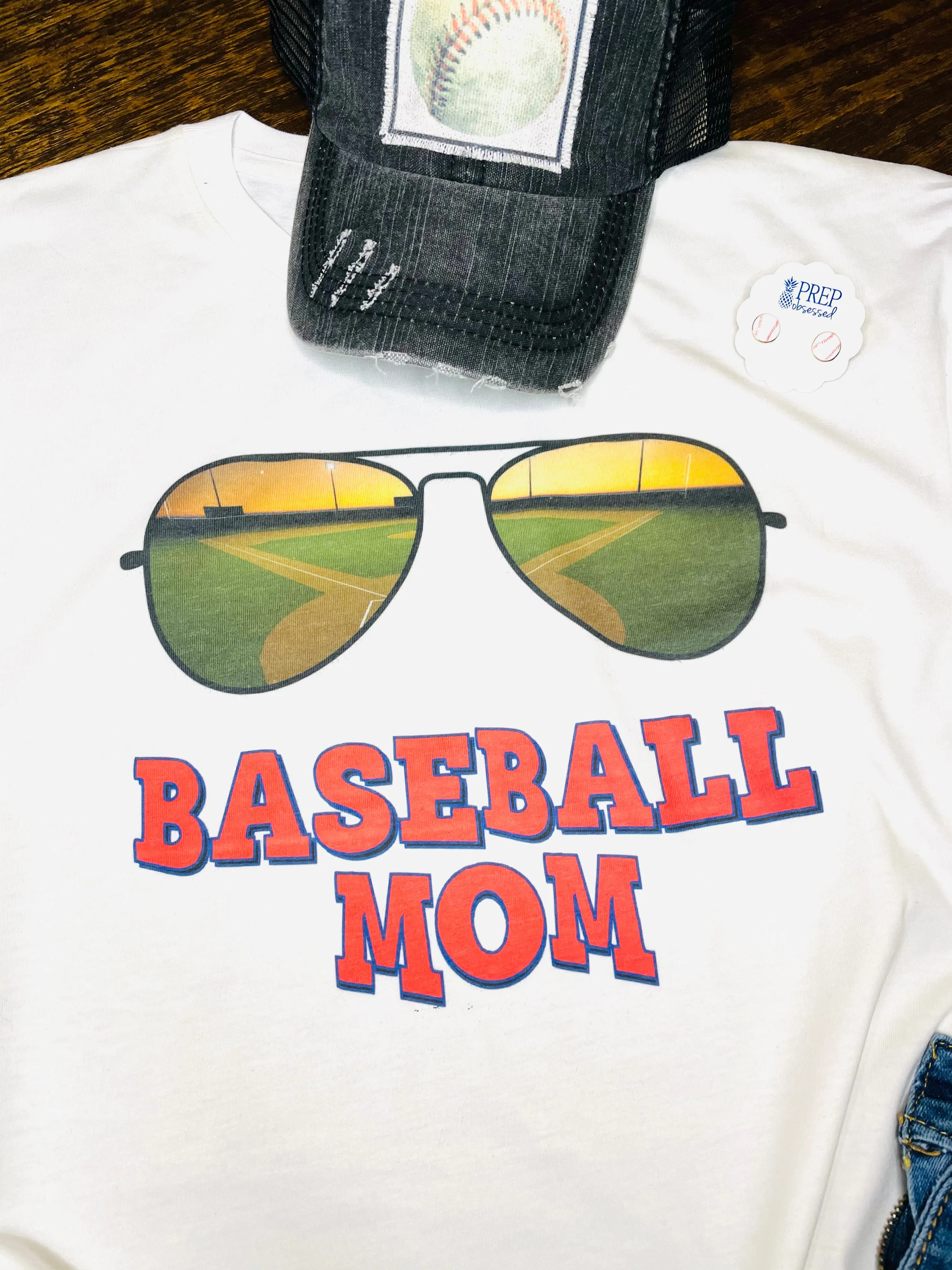 Baseball Mom Sunglasses Tee