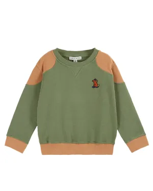 Bicolor Sweatshirt in Forest