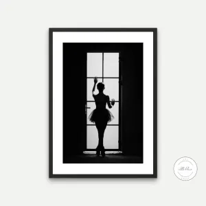 Black And White Ballerina Poster INSTANT DOWNLOAD Art Print, Sports Prints, Ballerina Wall Art, Athlete Poster, Black And White Prints, Ballet Core