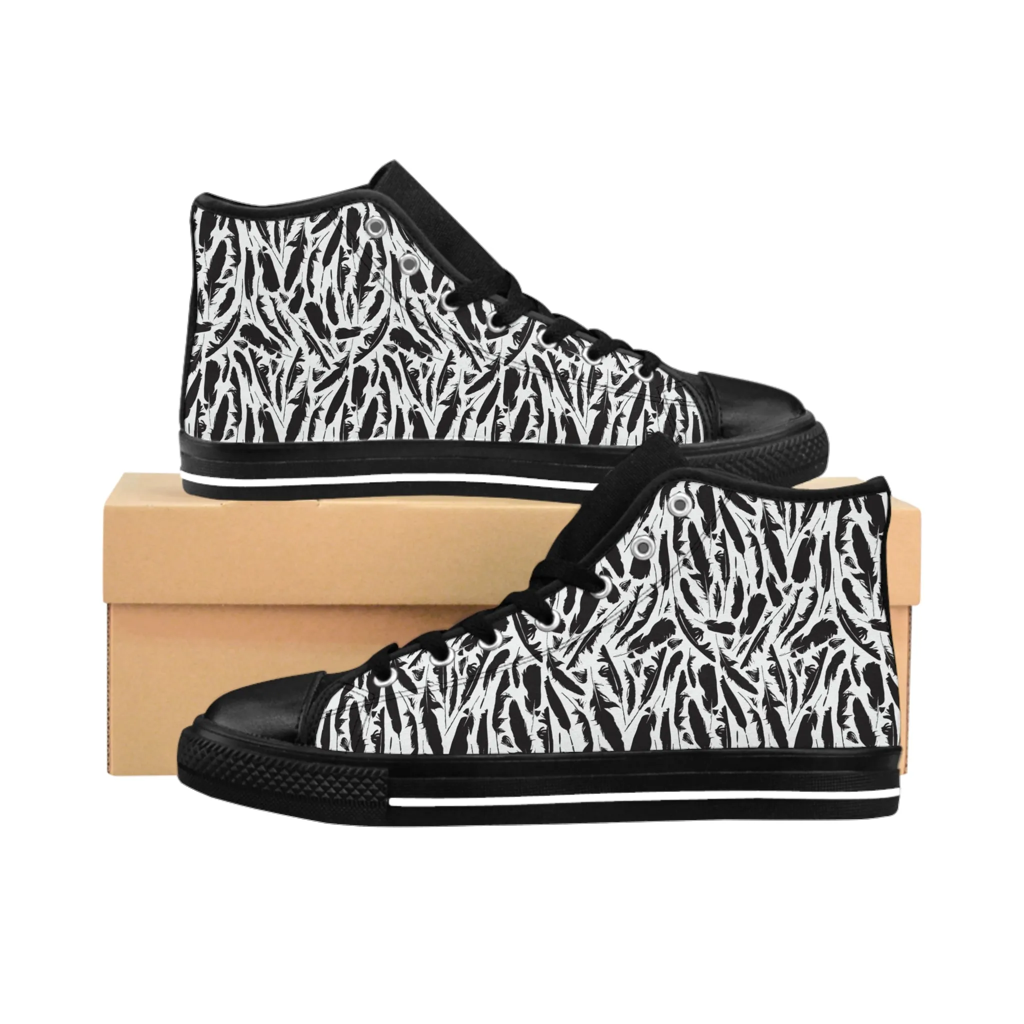 Black Crow Feathers Women's Classic Sneakers