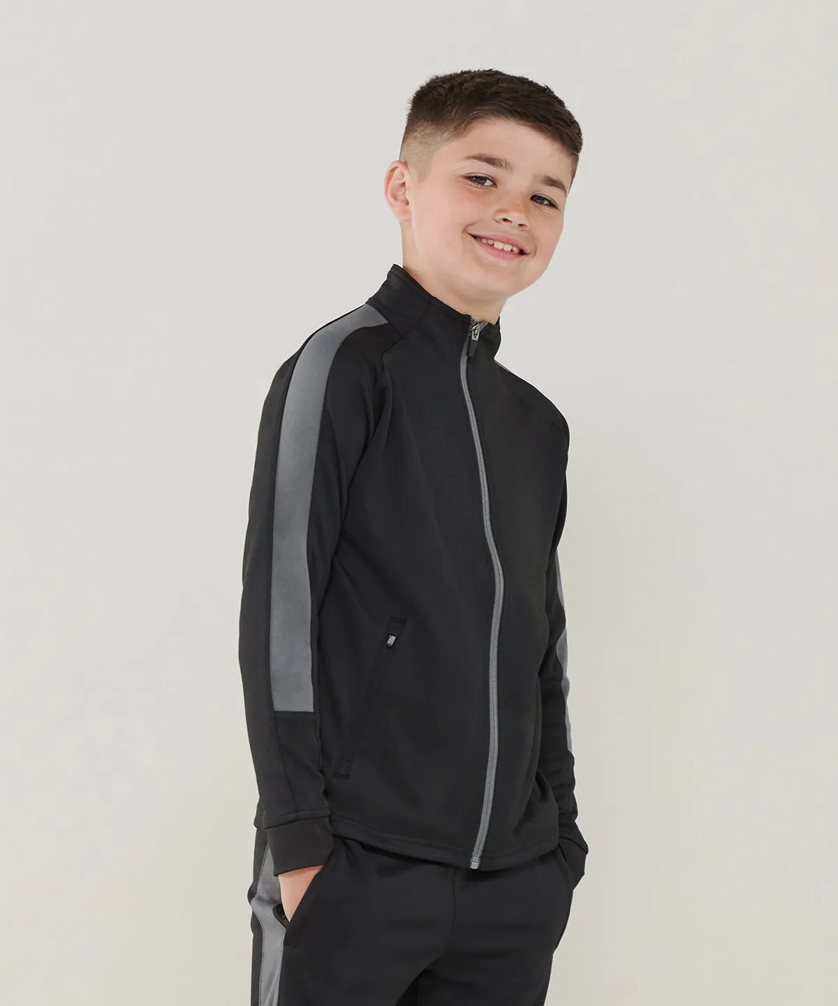 Black - Kids knitted tracksuit top