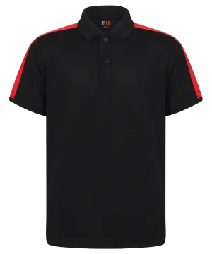 Black/Red - Kids contrast panel polo