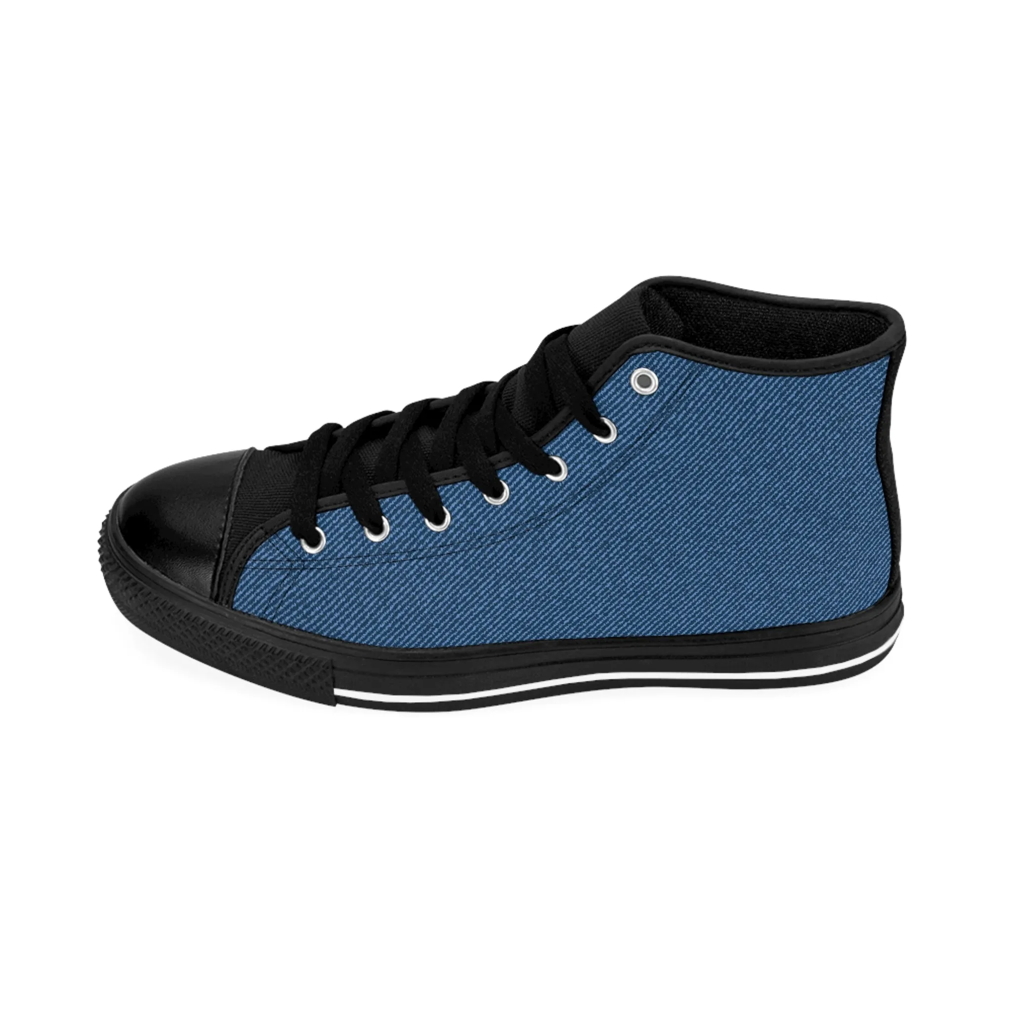 Blue Denim Pattern Women's Classic Sneakers