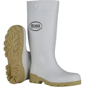 Boss 380-900/7 16" White PVC Plain Toe Boot