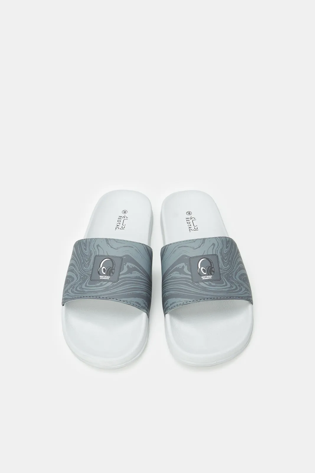 Boys Grey Padded Slide