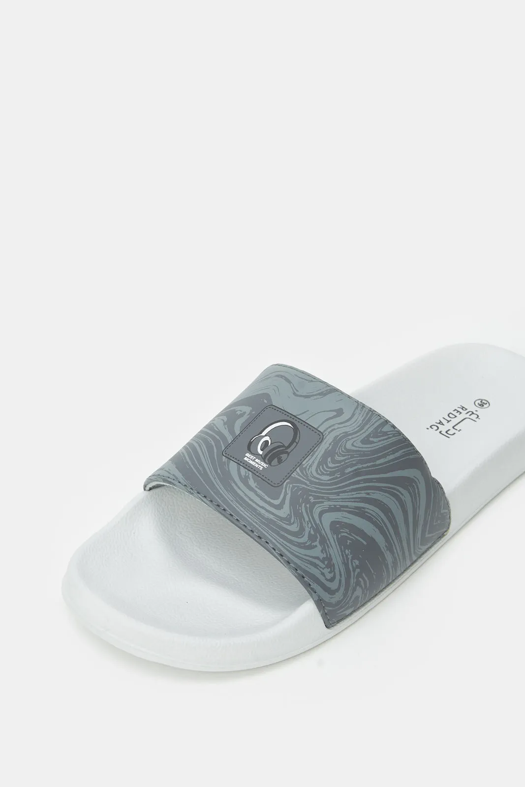 Boys Grey Padded Slide