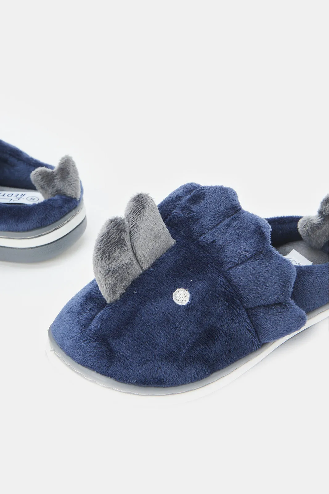 Boys Navy 3D Animal Slippers