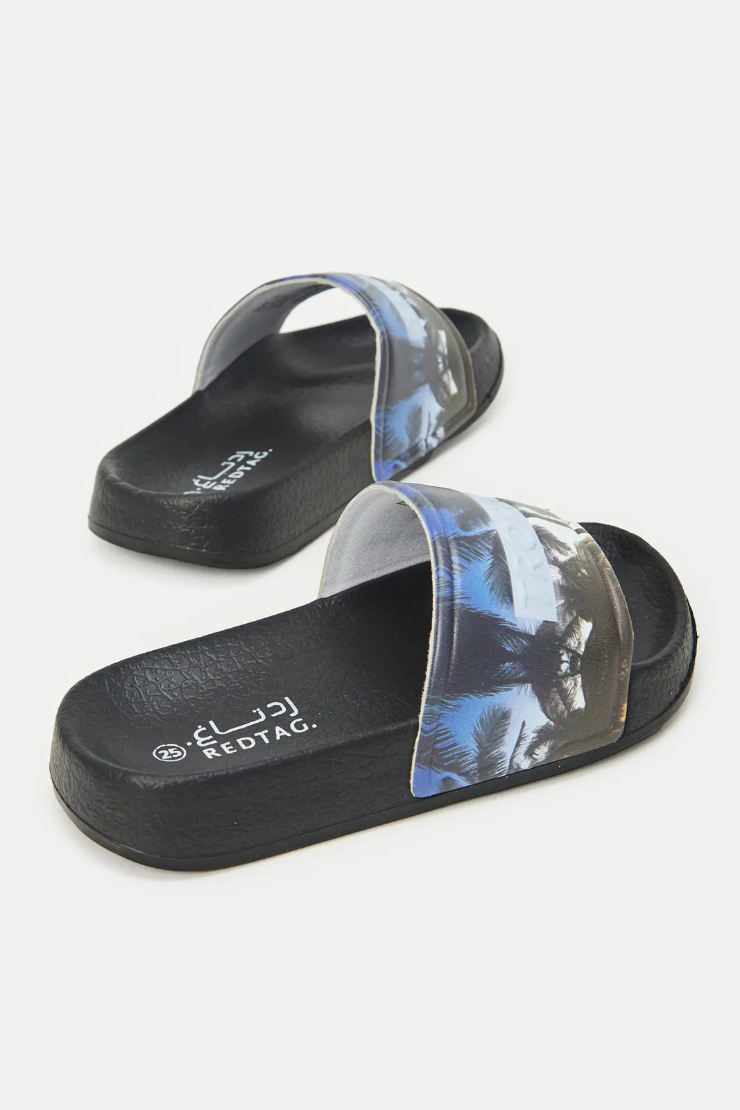 Boys Navy Beach Printed Slides