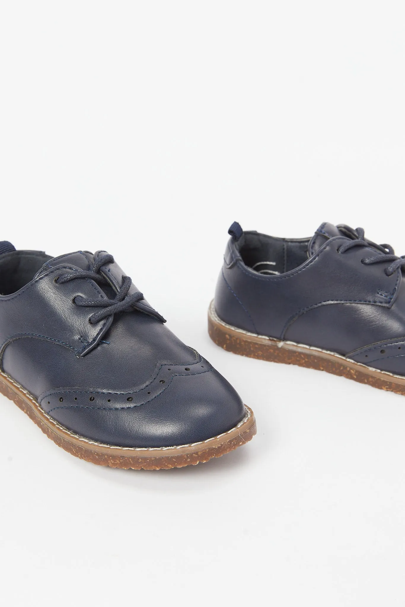 Boys Navy Lace-Up Shoes