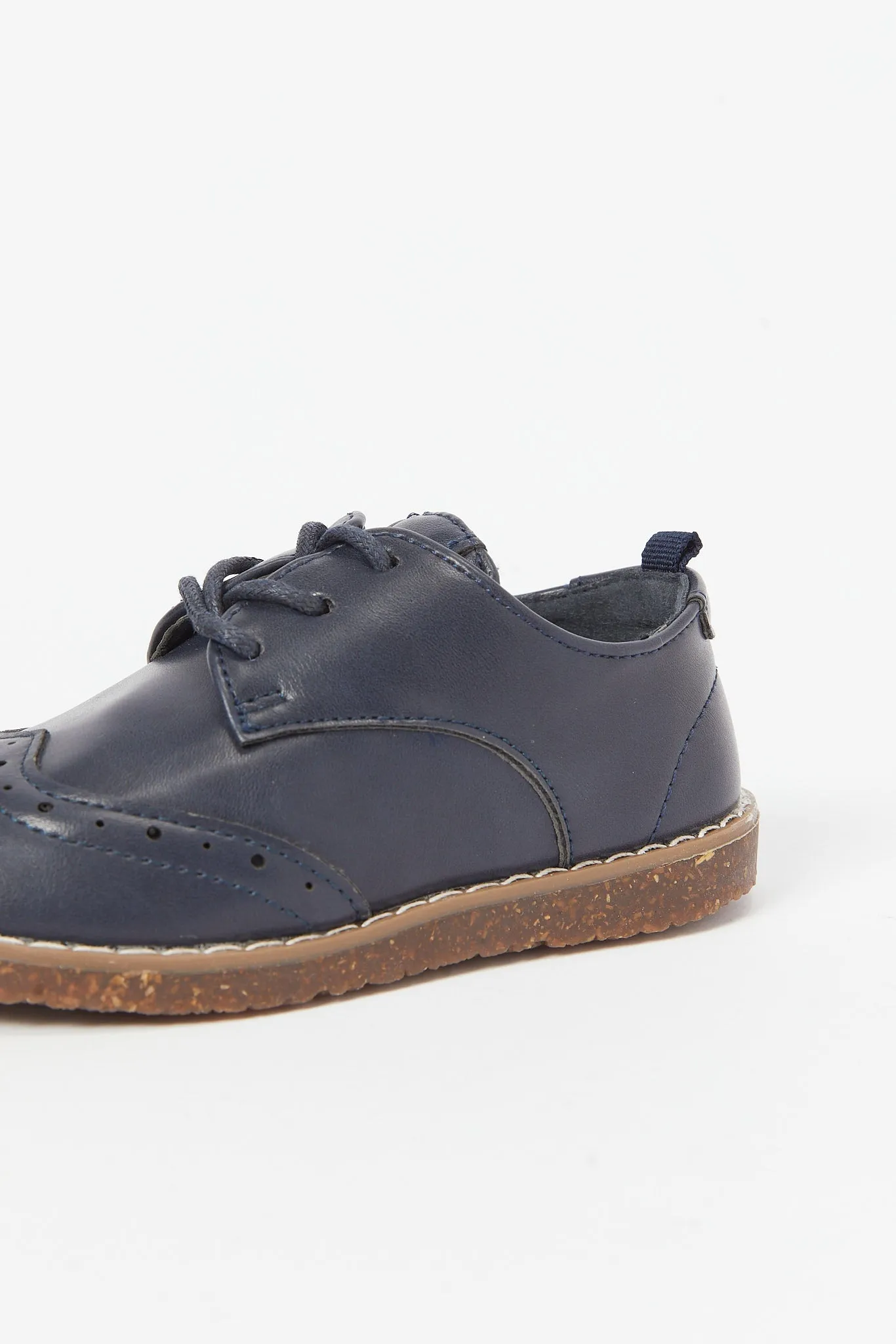 Boys Navy Lace-Up Shoes