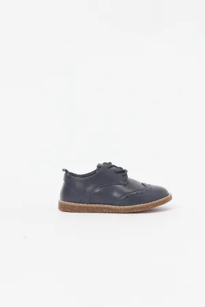 Boys Navy Lace-Up Shoes