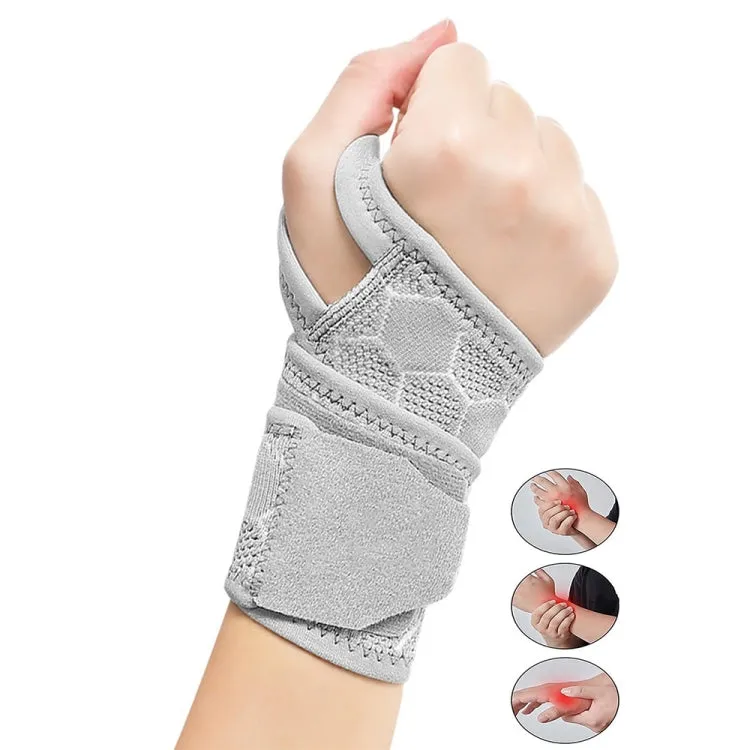 Breathable Adjustable Sports Wristbands Wrist Tendon Sheath Protective Wrap Bandage(Gray)