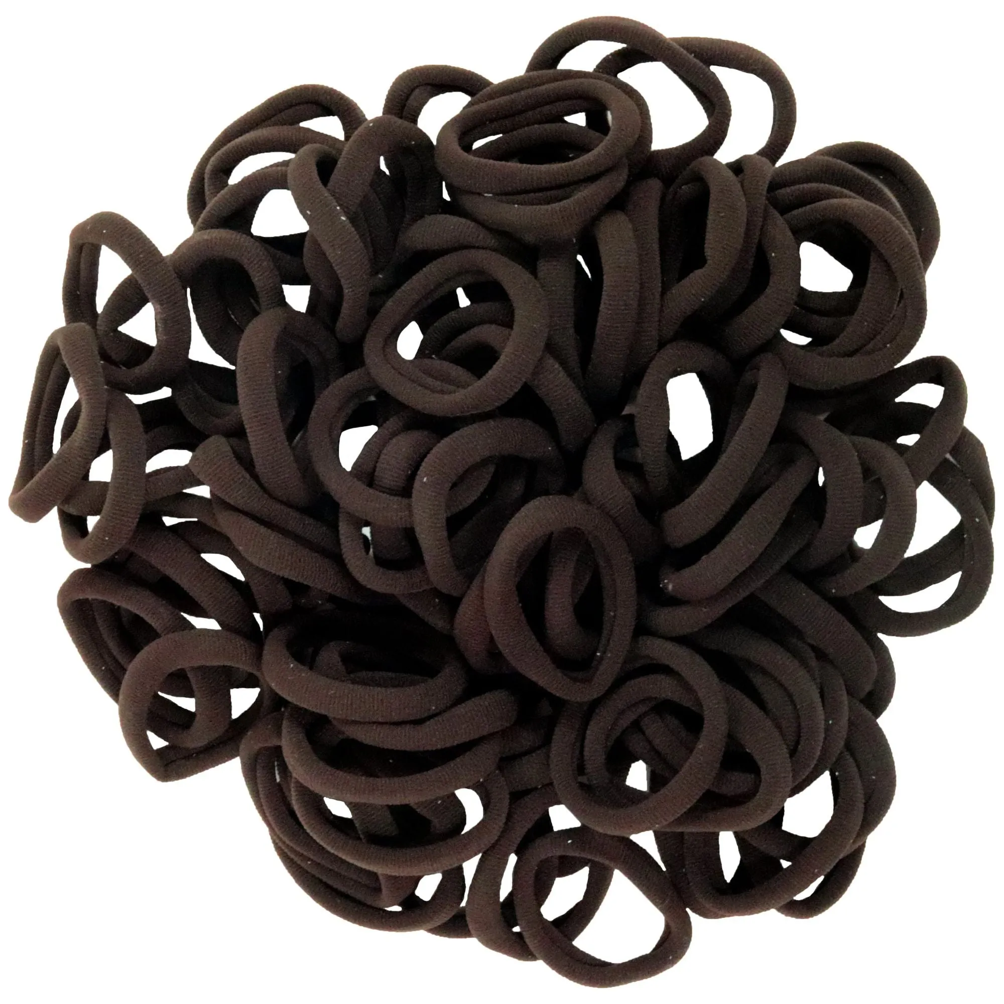 Brown Seamless Hair Elastics - 100 Pack