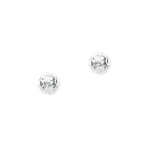 CC Sport Silver Soccer Ball Earrings for Little Girls & Tweens