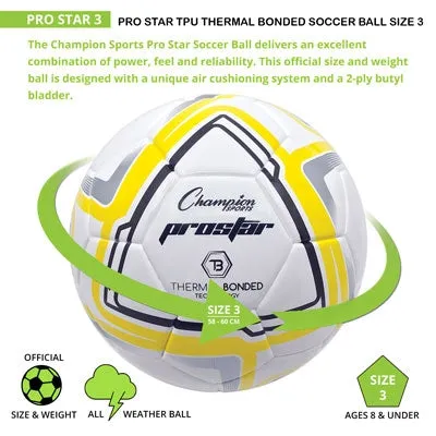 Champion Sports Pro Star Soccer Ball Size 3