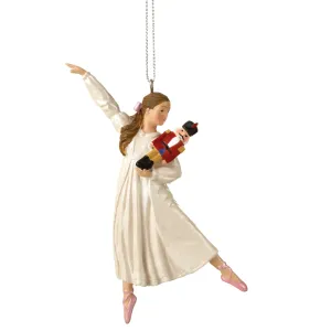 Clara Holding Nutcracker Resin Ornament