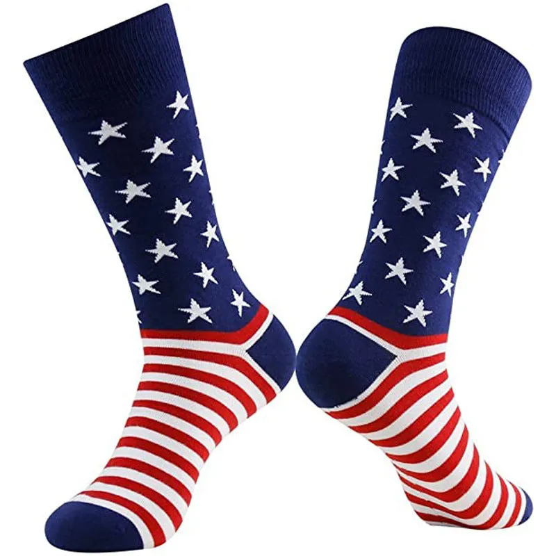 COLORED STRIPED MID LENGTH SOCKS FOR MEN'S SPORTS SOCKS AND CASUAL LONG SOCKS