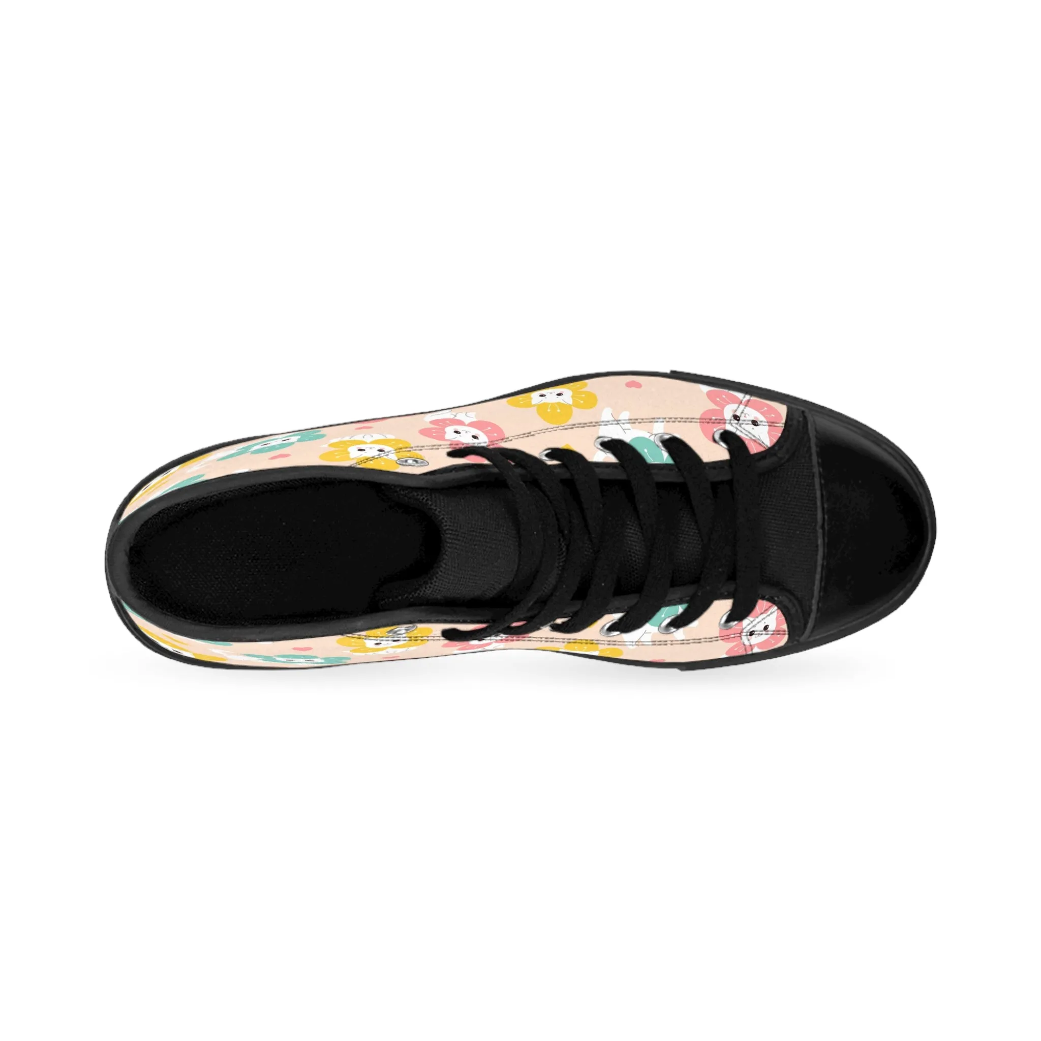 Colorful Flower Kitty Women's Classic Sneakers