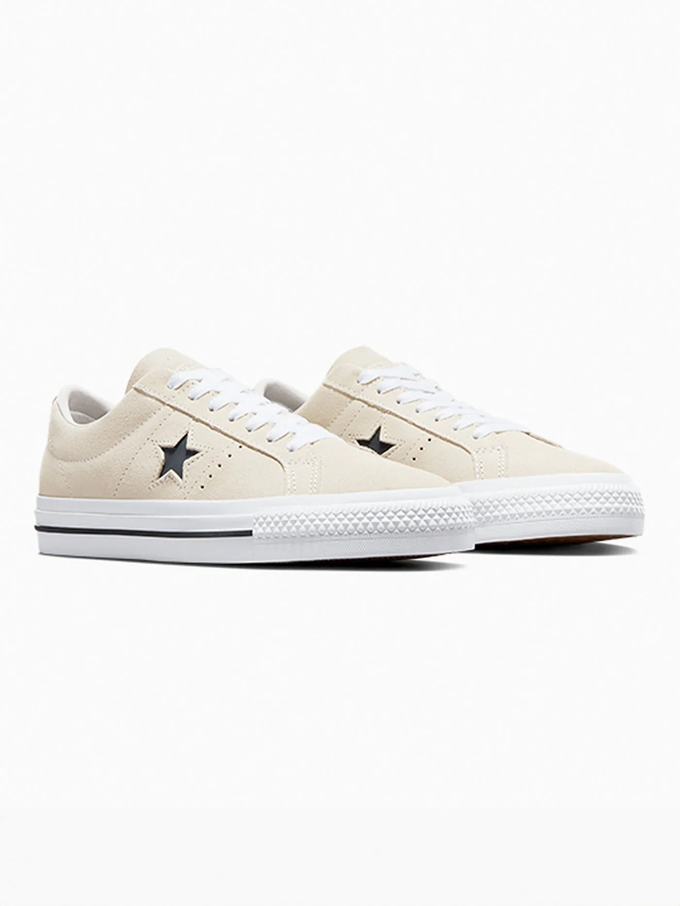 Cons One Star Pro Suede Egret/White/Black Shoes