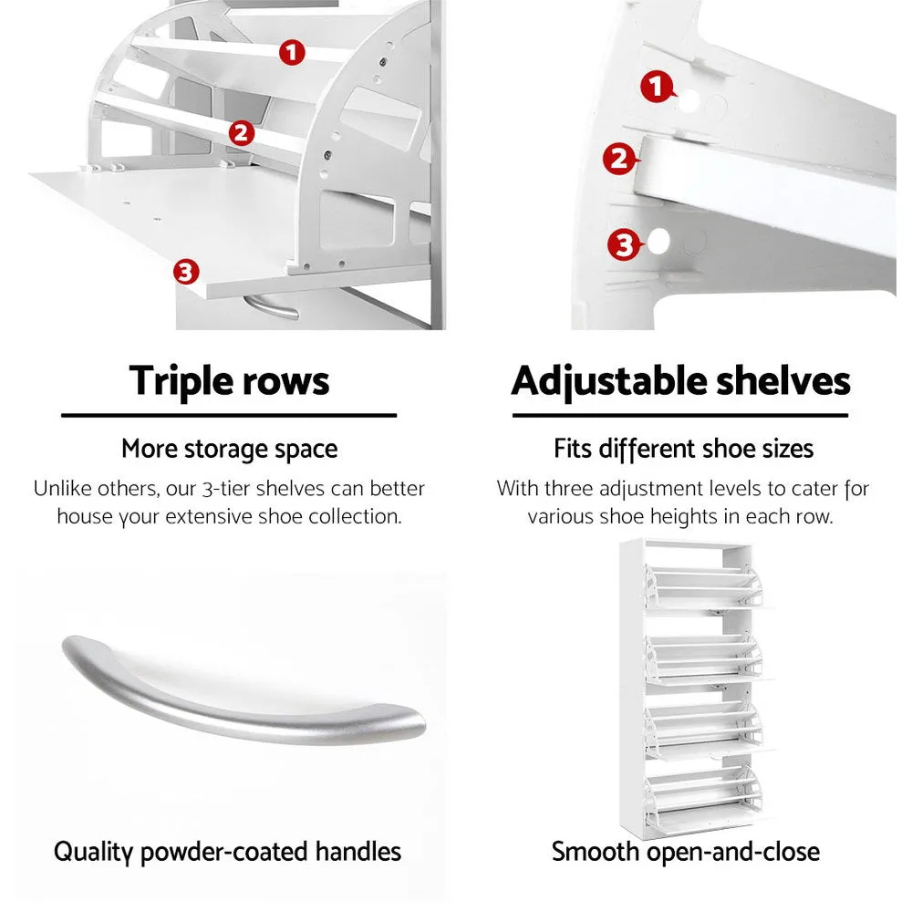 Contemporary 60-Pair Shoe Cabinet, Adjustable, Melamine - Artiss