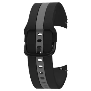 Cool line design silicone watch strap for Samsung Galaxy Watch 4 - Black / Grey