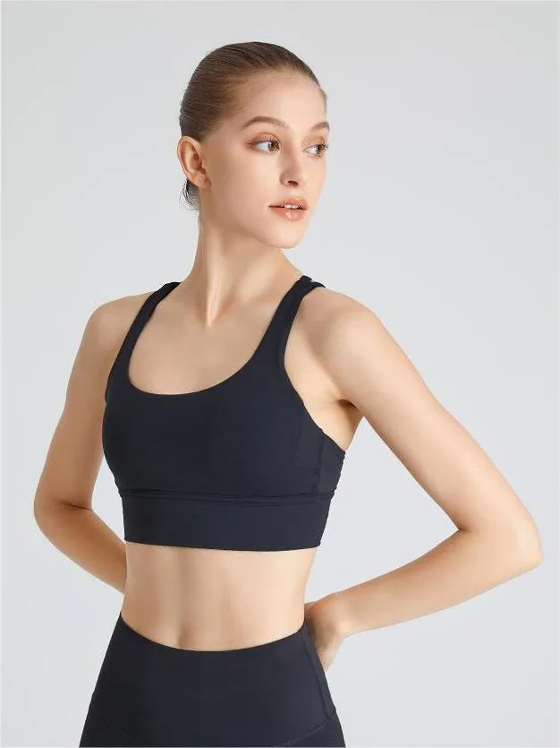 Cross-Strap Back Support Sports Yoga Wireless Bra